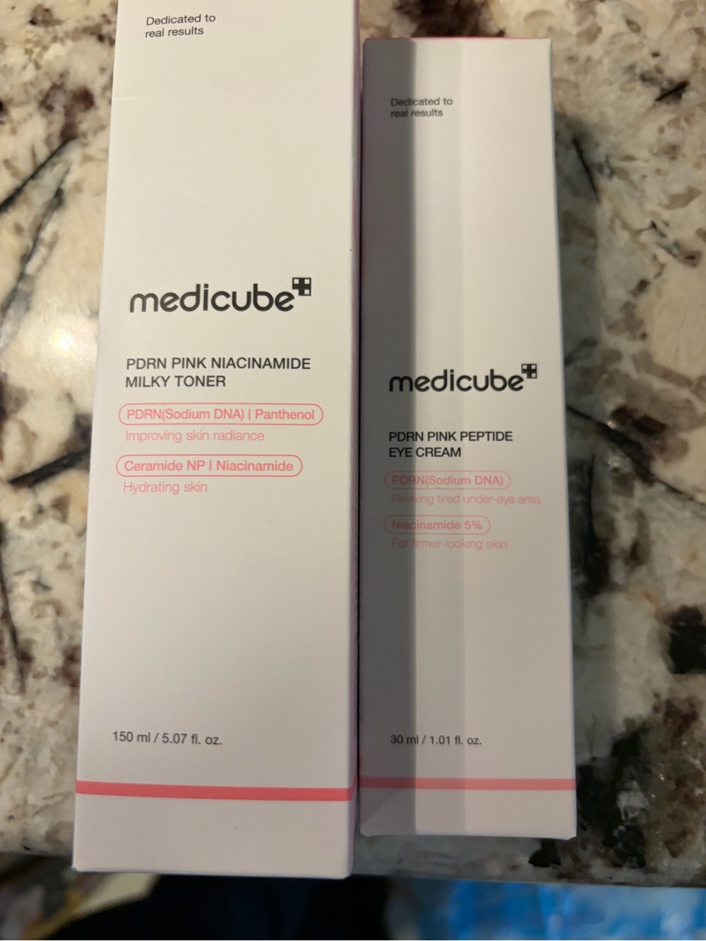 Medicube PDRN Pink Niacinamide Milky Toner & PDRN Pink Peptide Eye Serum